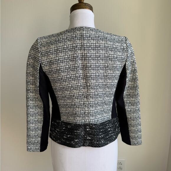 BANANA REPUBLIC TEXTURED BLACK PARISIAN JACKET TWEED SIZE 0 - Picture 4 of 8